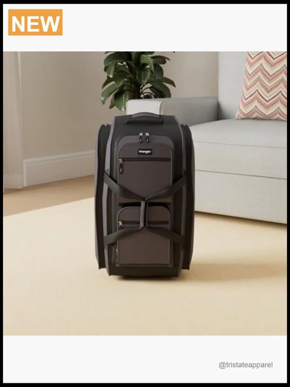 Check-In Rolling Duffel Bag - Spacious Nylon Travel Luggage with Telescopic